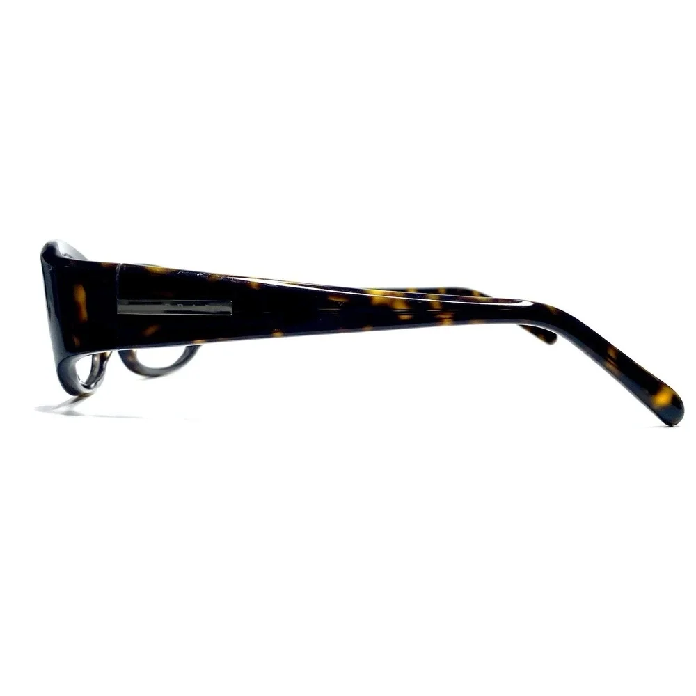 New Prada Brown Tortoise Rectangular Wrap Glasses Italy SPR03E 2AU-3N1 54 14 140